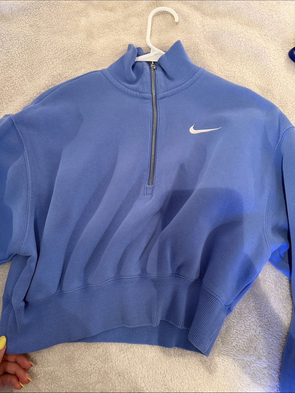 Nike Lavender-Blue Half-Zip Pullover with White Swoosh